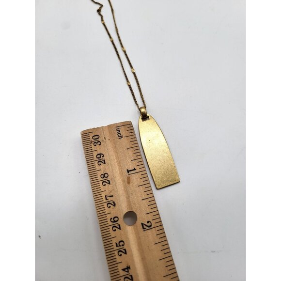 Madewell Necklace Brass Gold Tone Pendant Chain Boho Simple Minimalist - Picture 5 of 11